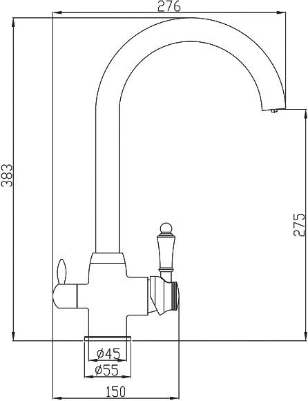 Смеситель Steel Hammer для кухонной мойки SH 723 INOX - 1