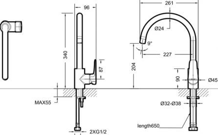 Смеситель Bravat Source F7173218CP-ENG для кухонной мойки - 1