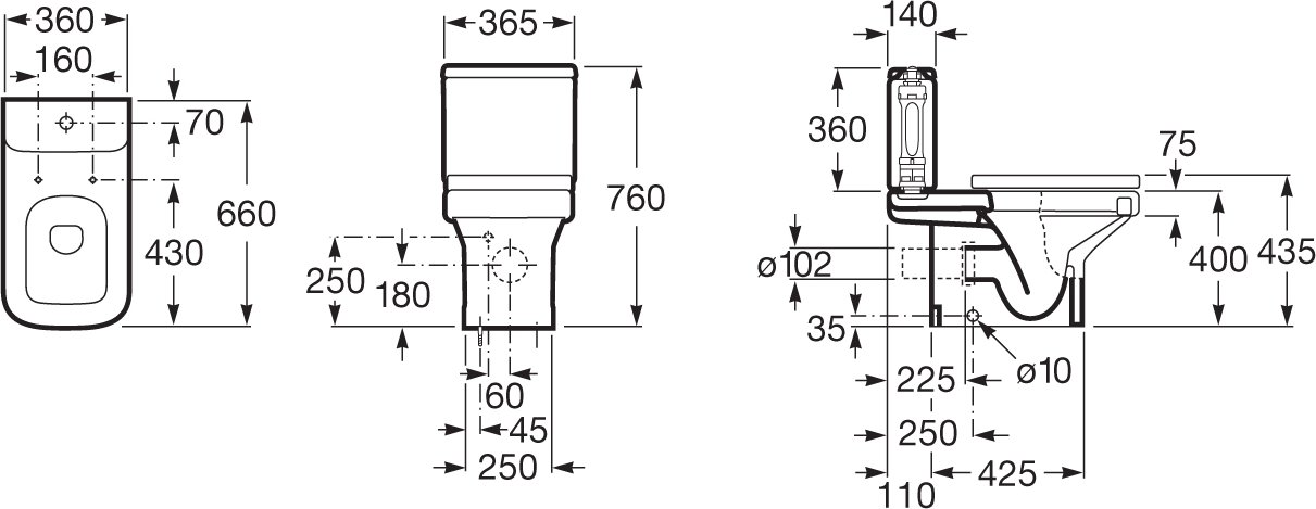 Унитаз-компакт Roca Dama-N 342787000 с микролифтом - 2