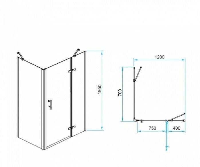 Душевой уголок RGW Passage PA-77B R 120x70 профиль черный стекло прозрачное 41087727-084R - 2