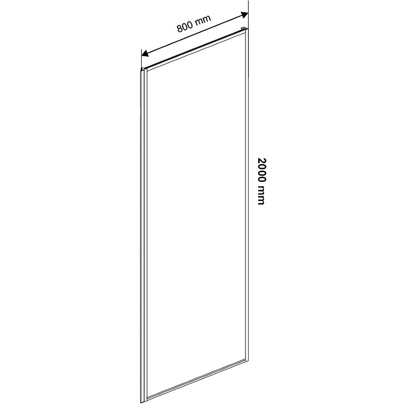 Боковая стенка Vincea Slim Soft 80х200 профиль черный стекло прозрачное VSG-1SS800CLB - 2