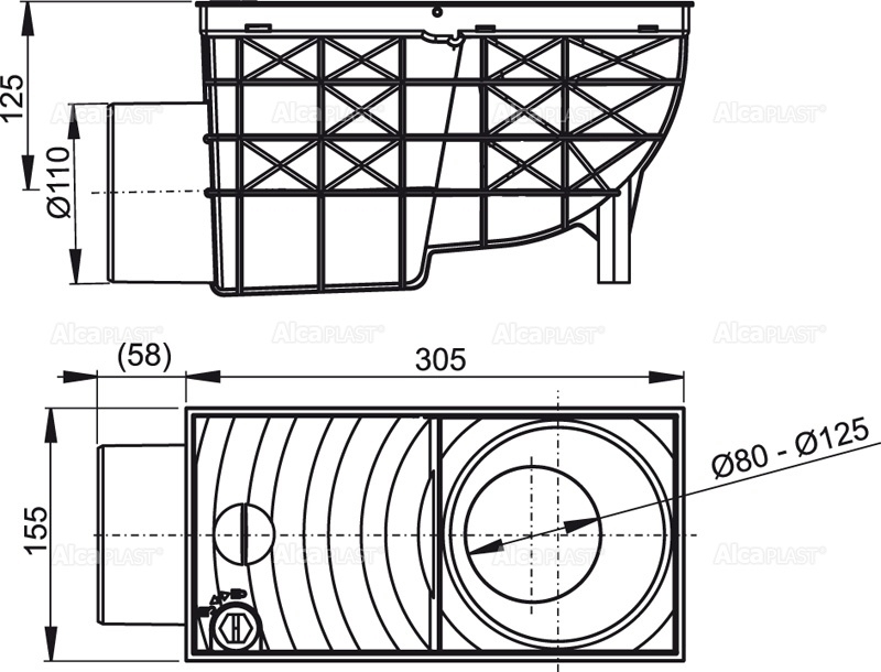 Ливнеотвод AlcaPlast   AGV3 - 1