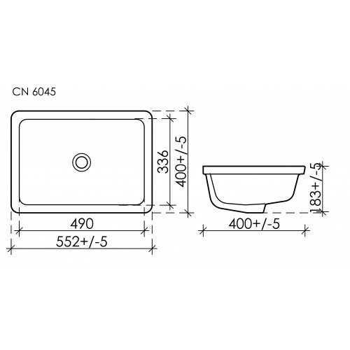 Раковина встраиваемая Ceramica Nova Element 55х40 белая CN6045 - 2