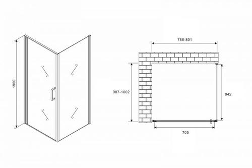 Душевой уголок Abber Sonnenstrand 80х100 черный, матовый  AG04080B-S100B - 2