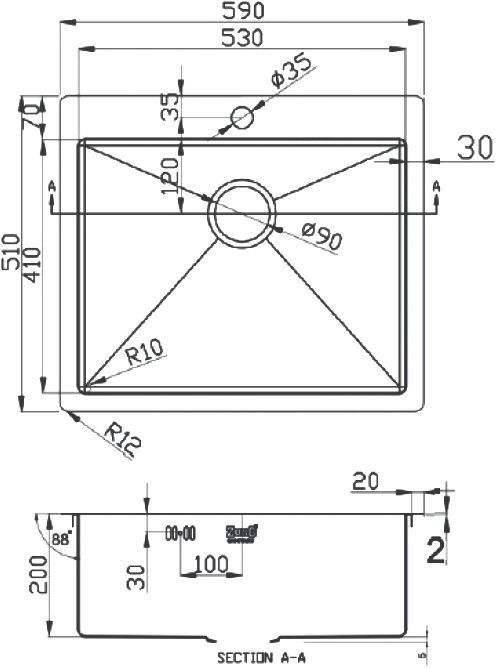 Мойка кухонная Zorg Light ZL R 590510 GRAFIT - 1