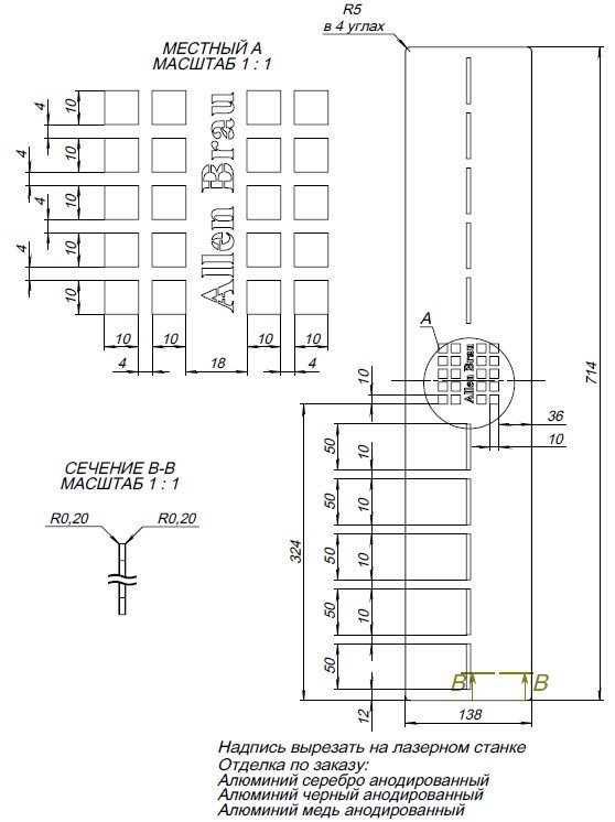 Накладка для сифона Allen Brau Infinity для поддона 140х90 черный матовый 8.210N6-BBA - 2