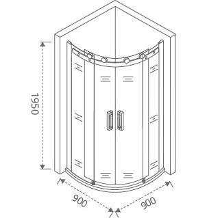 Душевой уголок Good Door Galaxy R-TD-90-C-CH ГЛ00008 - 4