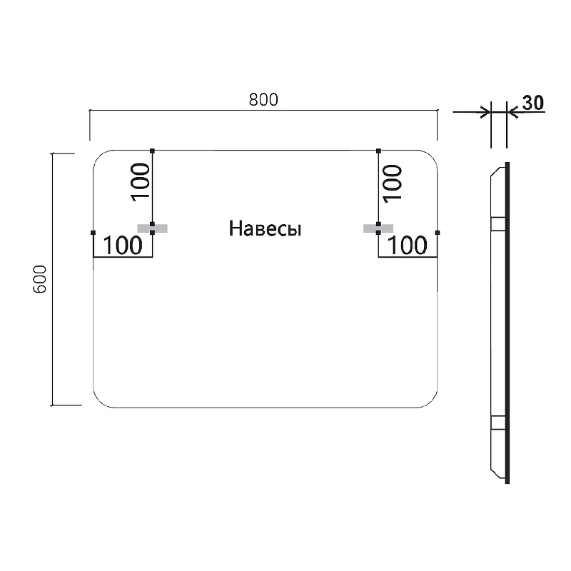 Зеркало Vincea 80х60 c подсветкой VLM-3VC800 - 1