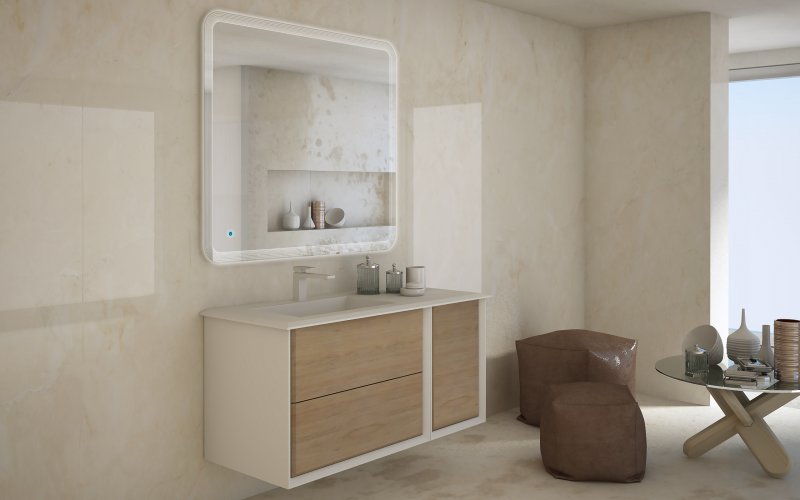 BELLAGIO Шкафчик подвесной совместимый с базой под раковину 54717 Bianco opaco  35x46x48 - 9