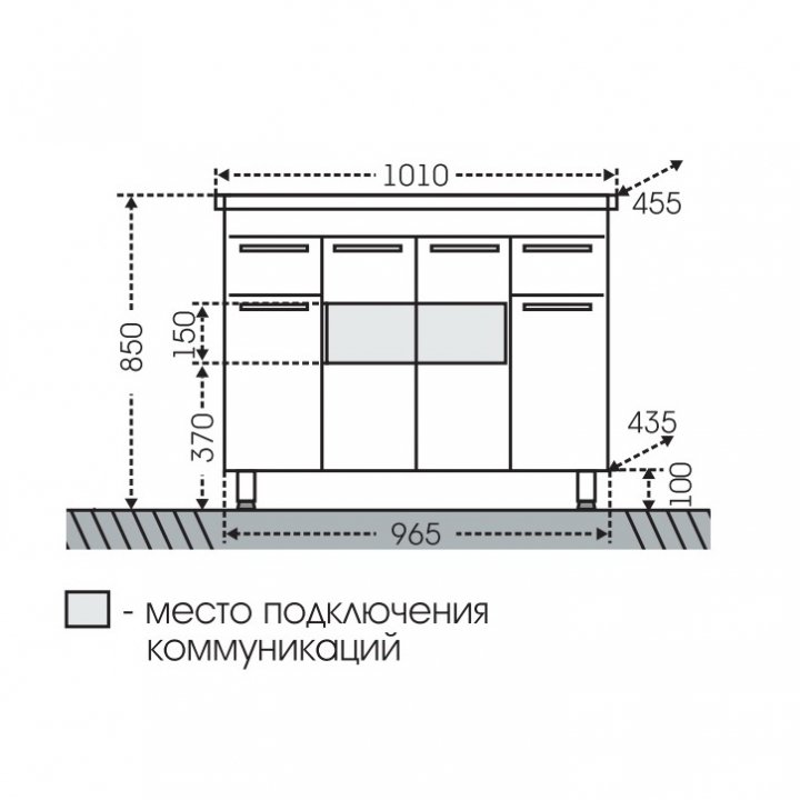 Тумба с раковиной Санта Родос 100 белый - 7