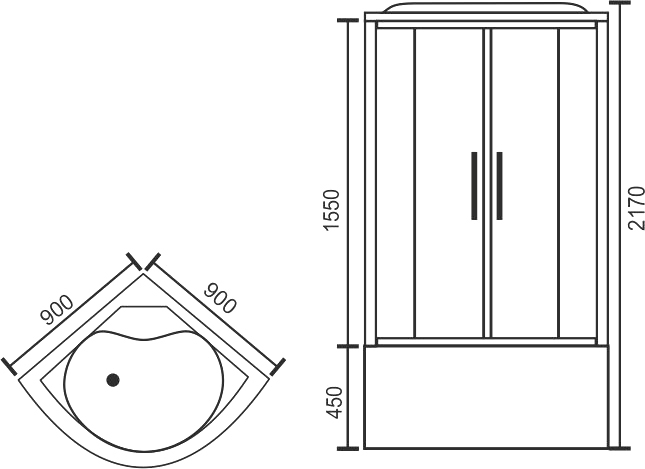 Душевая кабина Royal bath  90x90 см (RB 90NRW-T) RB90NRW-T - 7