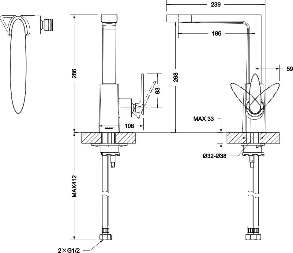 Смеситель Bravat Spring F779113C для кухонной мойки F779113C-1 - 2