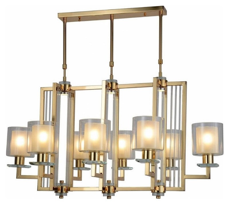 Люстра на штанге LUMINA DECO Manhattan LDP 8012-8 PR F.GD - 0