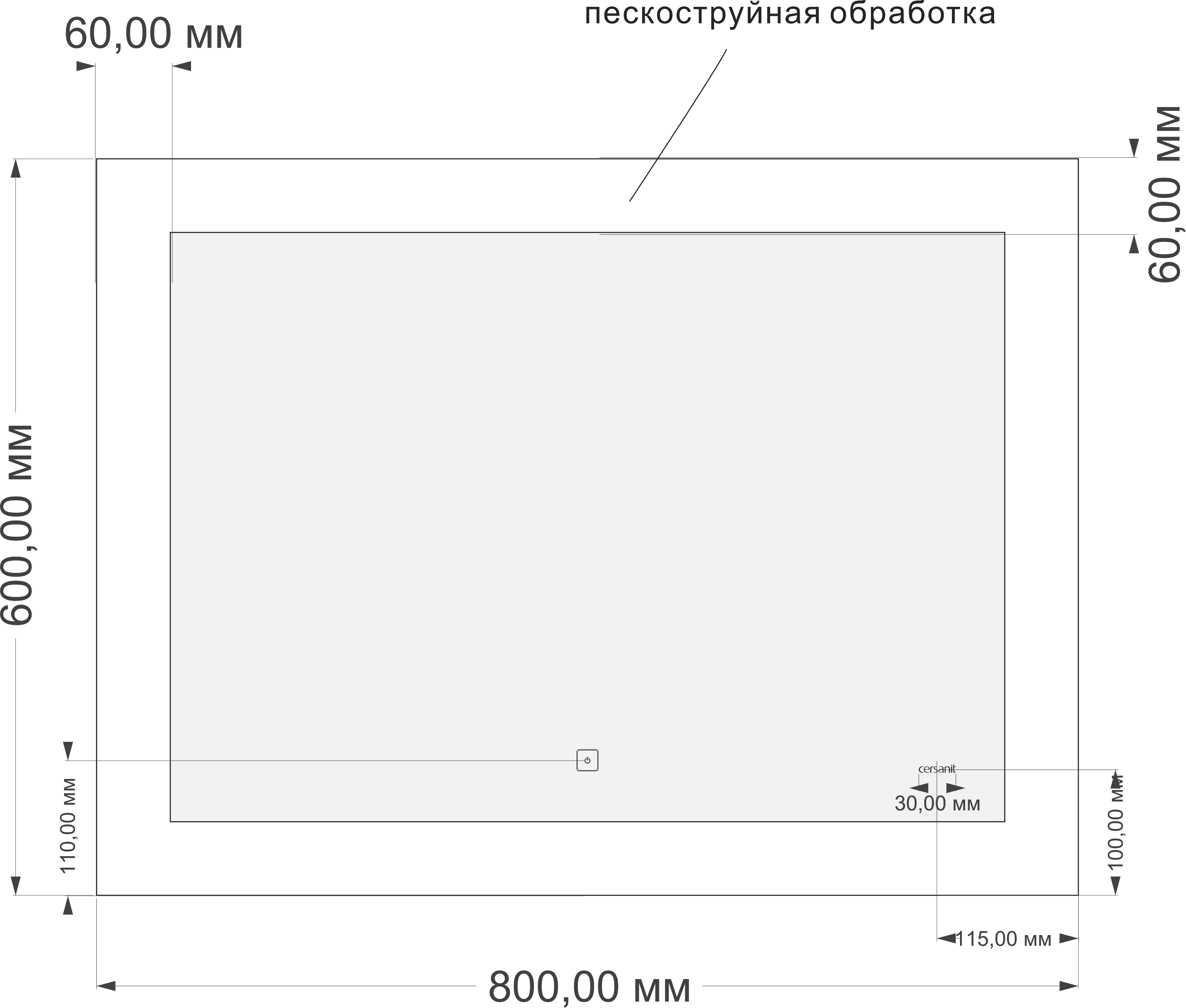 Зеркало Cersanit LED 030 design 80, с подсветкой, сенсор на зеркале KN-LU-LED030*80-d-Os - 3