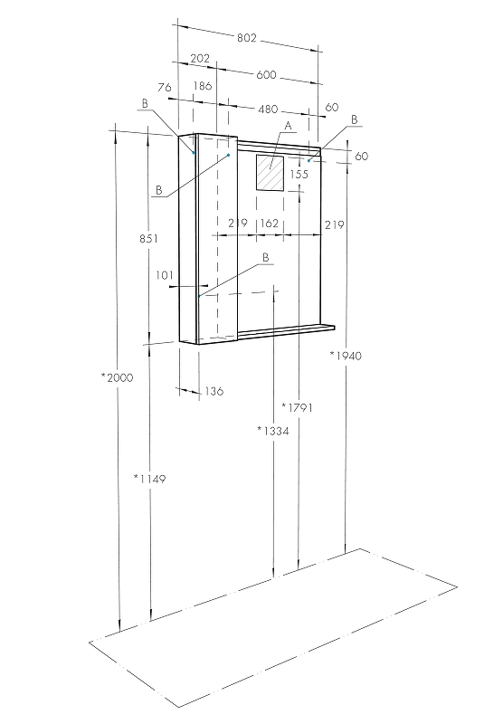 Зеркало-шкаф Aquaton Рене 80 L с подсветкой белый-темное дерево 1A222502NRC80 - 5