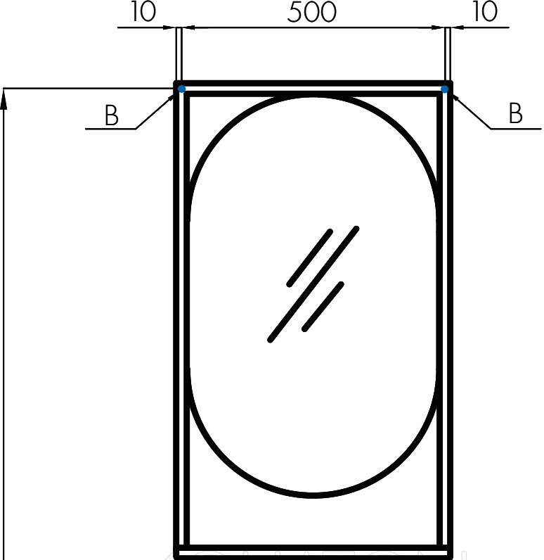 Зеркало Aquaton Лофт Фабрик 50 темное дерево 1A242502LTDY0 - 3