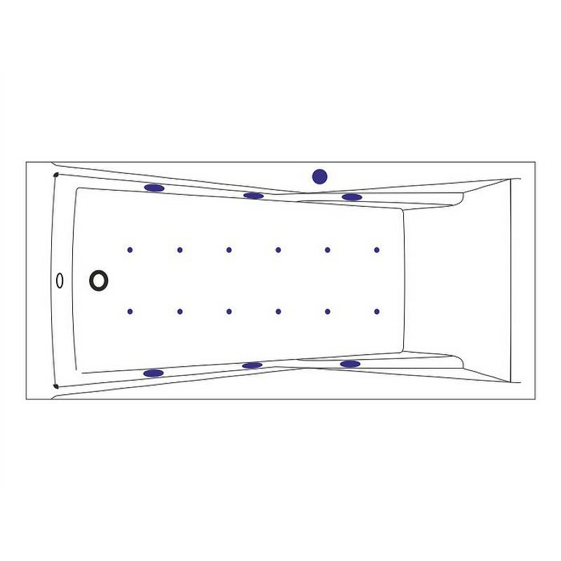 Акриловая ванна Excellent Palace 170x75 белая золото с гидромассажем WAEX.PAL17.RELAX.GL - 1