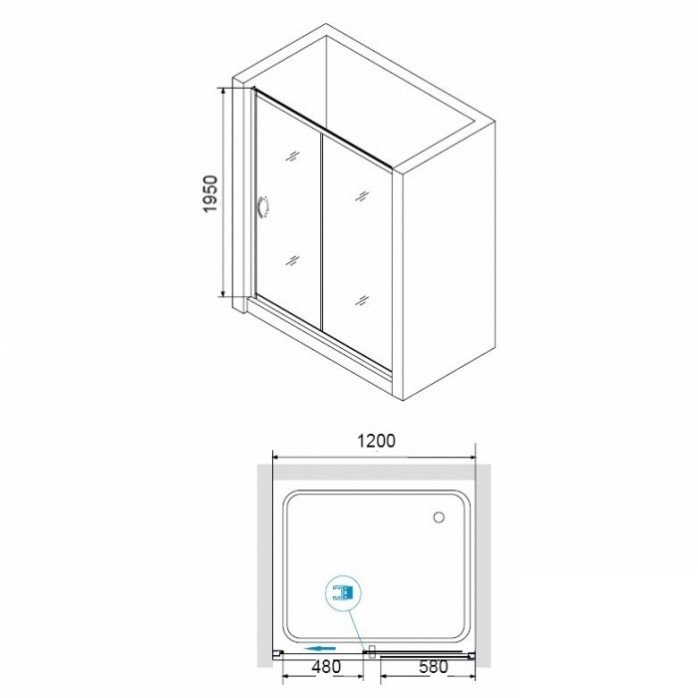Душевая дверь RGW Passage PA-016B 120х195 профиль черный стекло прозрачное 350801612-14 - 2