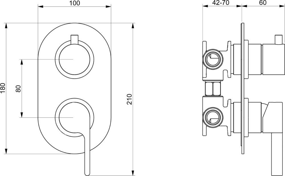 Смеситель Webert DoReMi DR860101015 С ВНУТРЕННЕЙ ЧАСТЬЮ, хром - 1