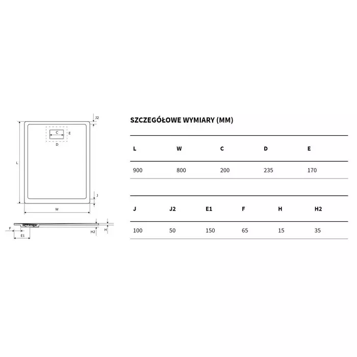 Поддон для душа EXCELLENT Lavano 80x90 бежевый BREX.1103.090.080.CAN - 2