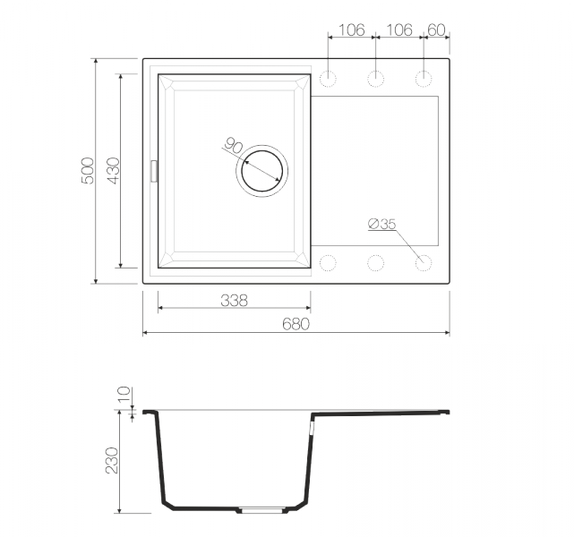 Мойка кухонная Omoikiri Sakaime 68-SA бежевая 4993110 - 1