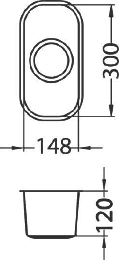 Мойка VARIANT MONARCH 110 BRONZE 148X300X120 в компл. с выпуском без сифона, 1114242 - 2