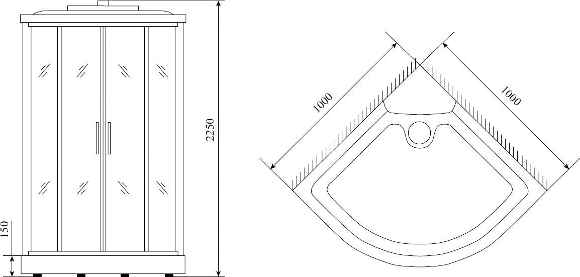 Душевая кабина Timo Lux 100x100 см  T-7701 - 2