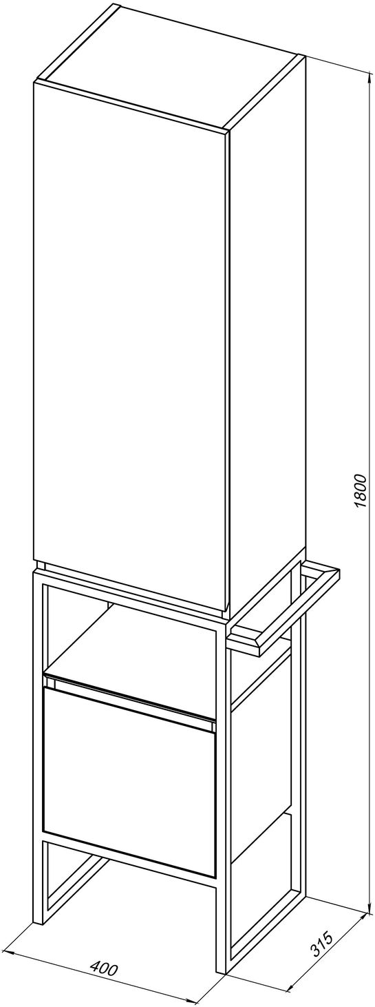 Шкаф пенал Allen Brau Priority 40 L светло - зеленый матовый 1.31006.PWM - 6