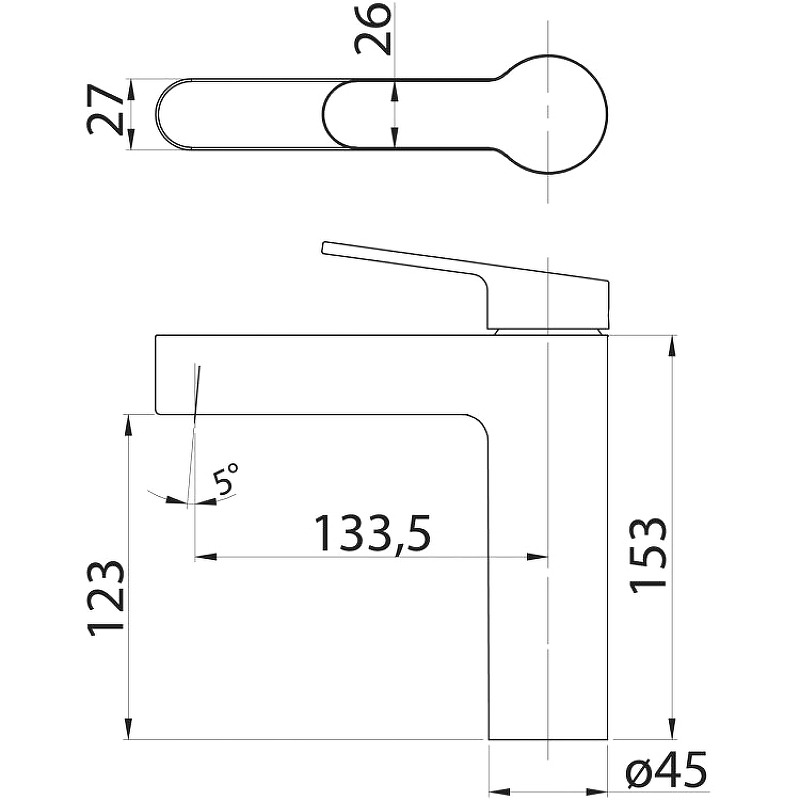 Смеситель для раковины BelBagno Delta золото  DEL-LVM-BORO - 1