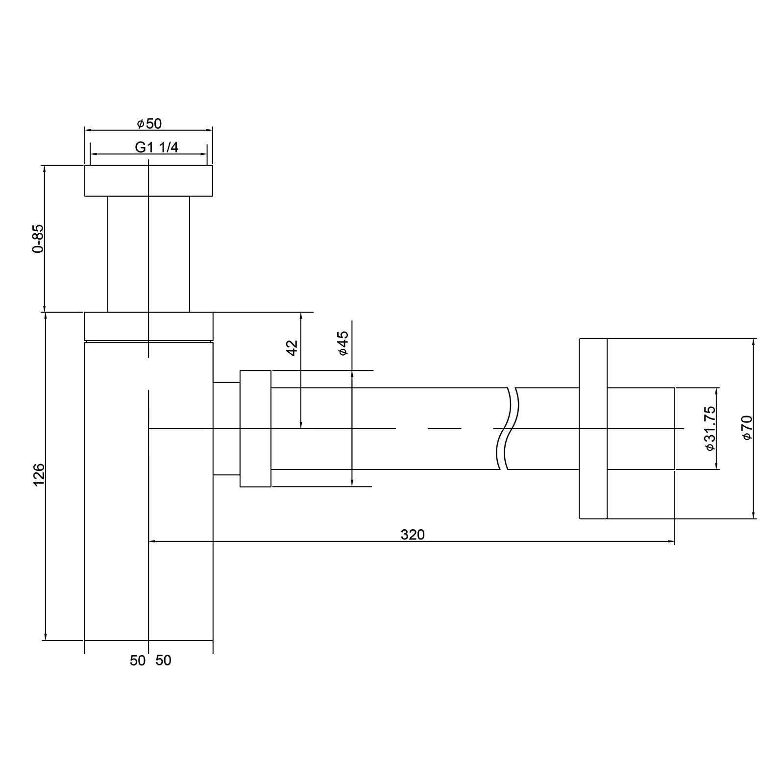 Сифон для раковины Timo 958/17L золото матовое - 1