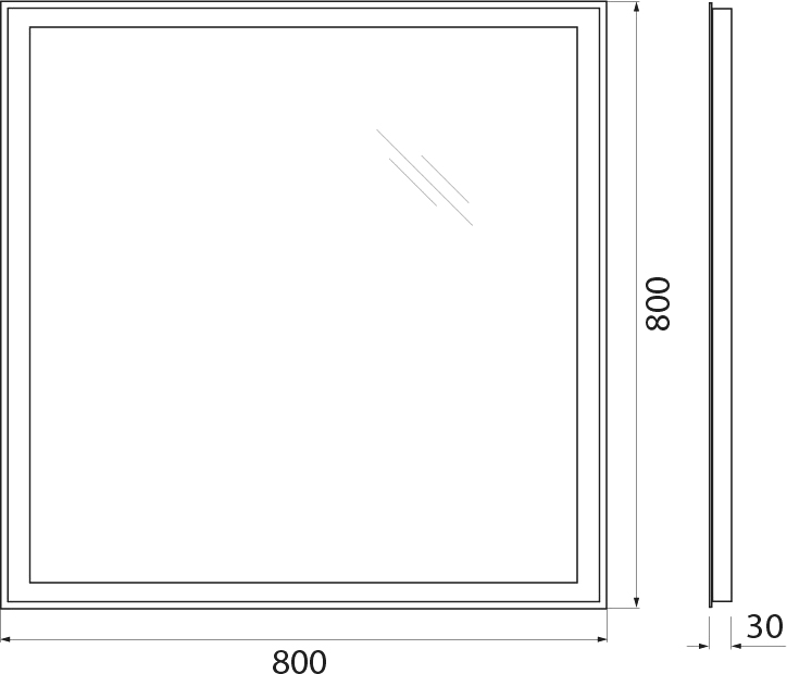 Зеркало BelBagno SPC-GRT-800-800-LED-TCH-WARM с подсветкой - 9