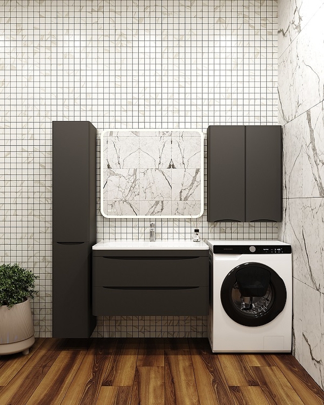 Шкаф подвесной Style Line Бергамо мини 60 черный СС-00002359 - 1