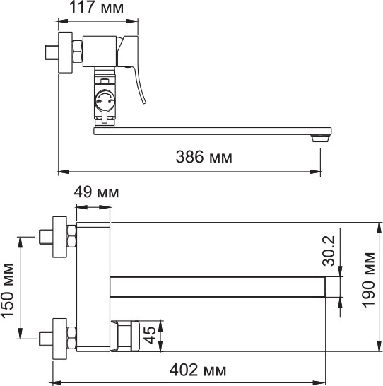 Смеситель Wasserkraft Exter 1602L универсальный, светлая бронза - 8