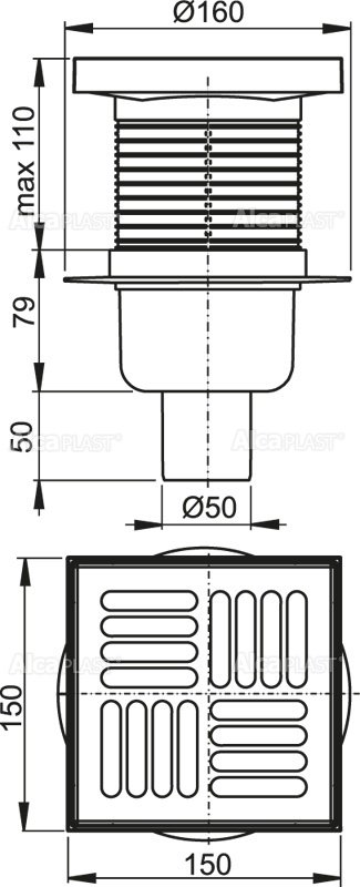 Душевой трап AlcaPlast   APV6411 - 1