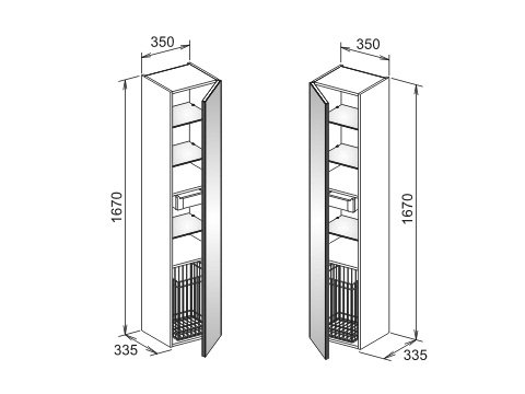 Шкаф-пенал Keuco Royal 35 см  34031210002 - 1