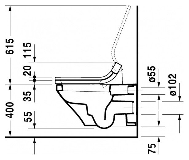 Подвесной унитаз Duravit DuraStyle  2537590000 - 5