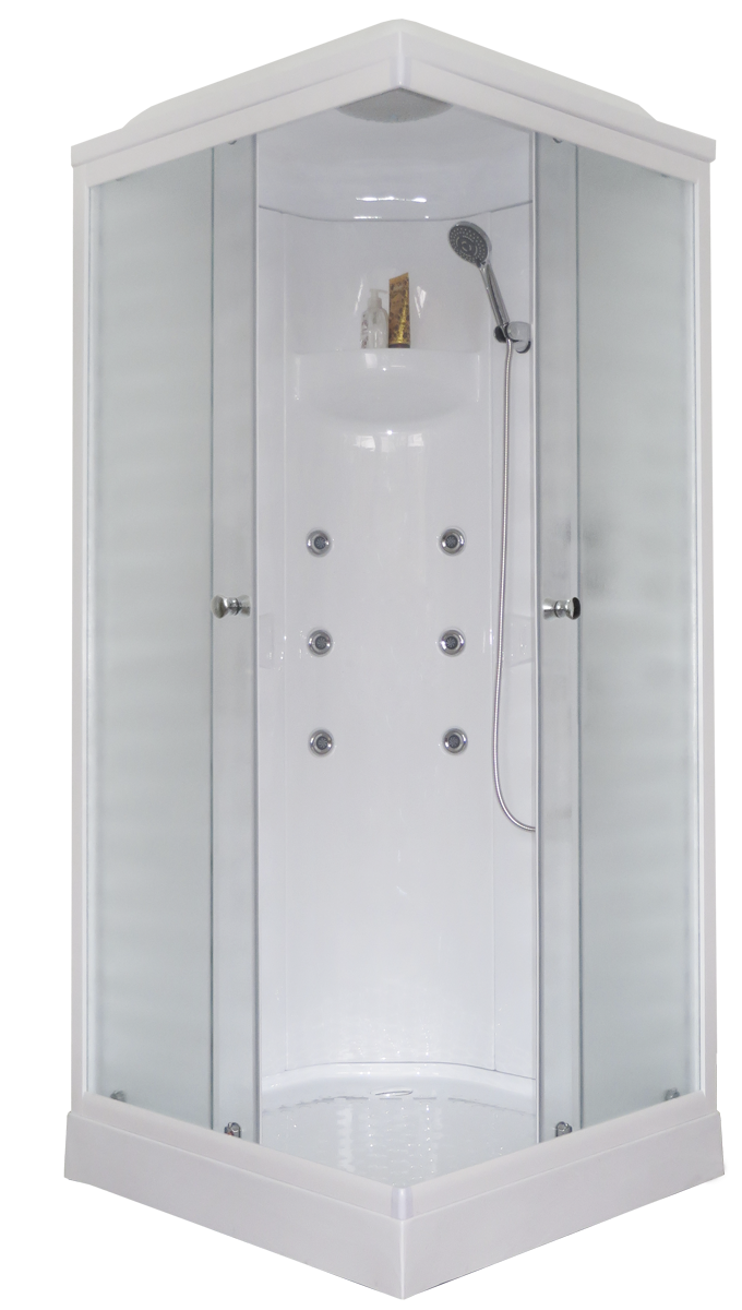 Душевая кабина Royal Bath HP 90x90 профиль белый стекло матовое с гидромассажем RB90HP2-M - 0