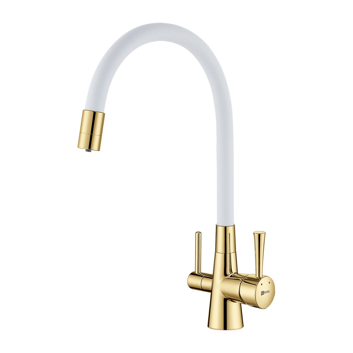 Смеситель для кухни Lemark Comfort LM3075G-White с гибким изливом - 0