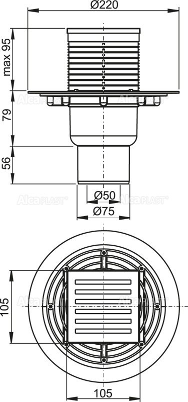 Душевой трап AlcaPlast   APV203 - 1