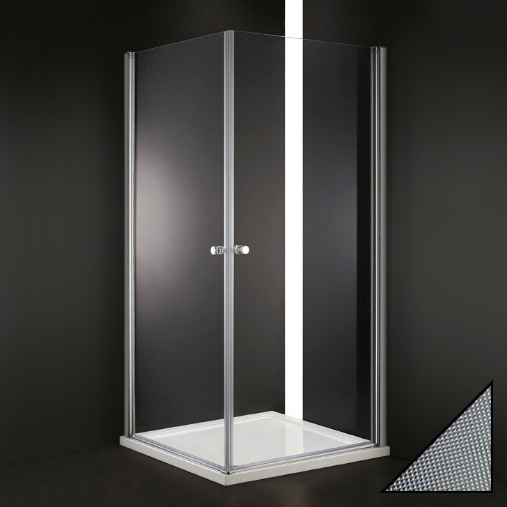 Душевой уголок Cezares Elena 70х70 хром стекло рифленое ELENA-W-A-2-70-P-Cr - 0