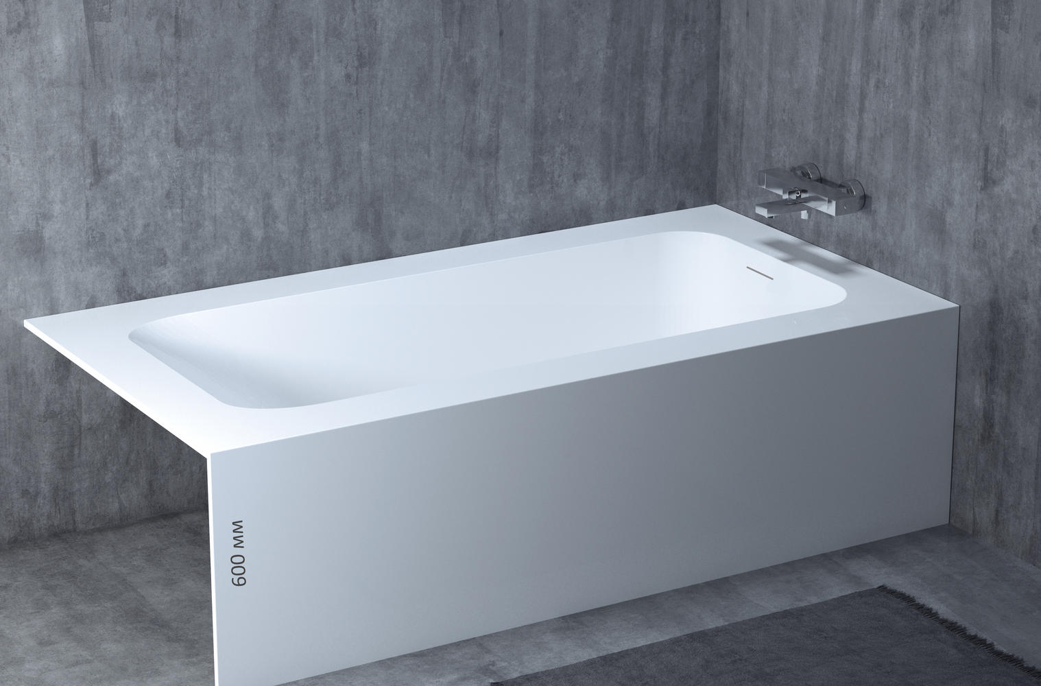 Ванна из искусственного камня Salini Orlando 190x100 102114MH S-Sense, матовый, RAL снаружи - 6