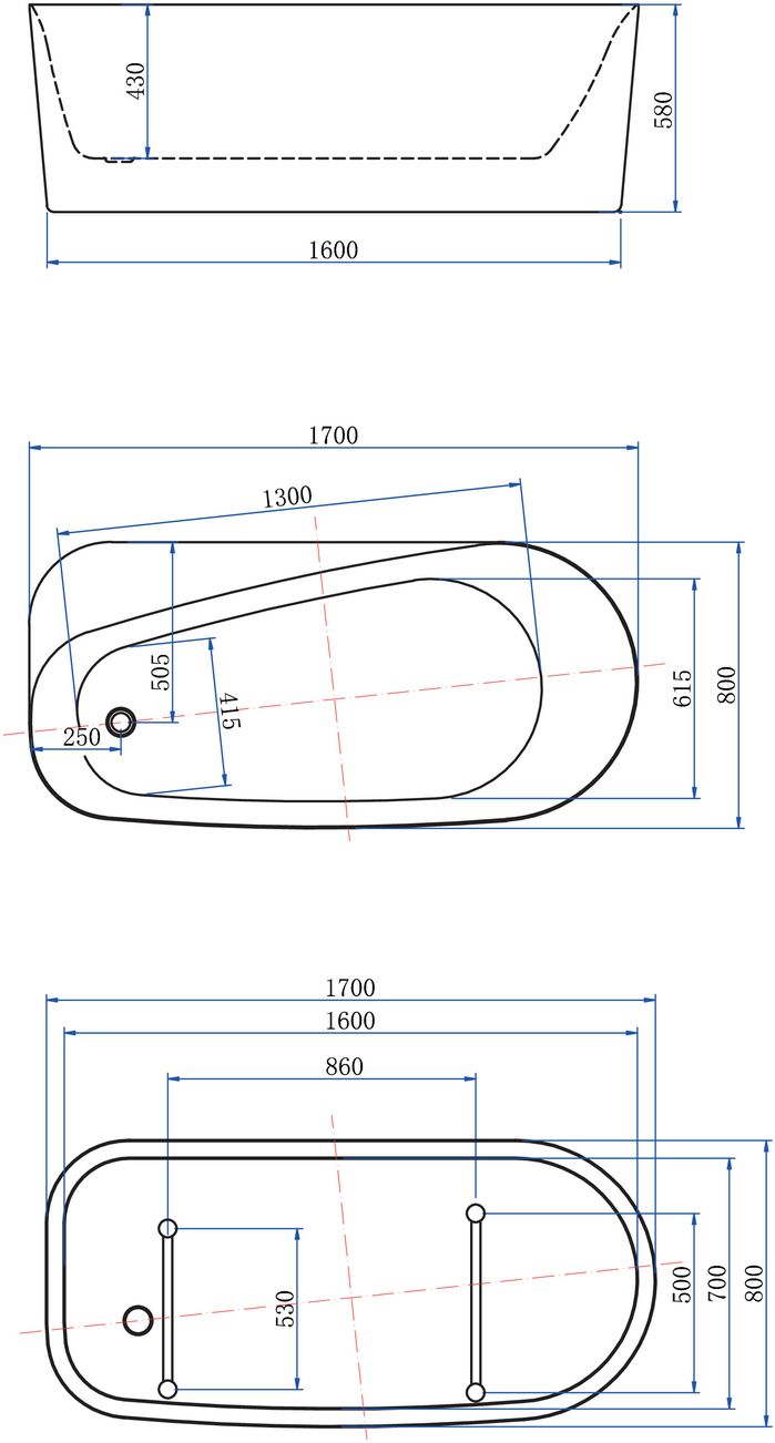 Акриловая ванна Allen Brau Infinity 1 170x80, белая 2.21001.20 - 1