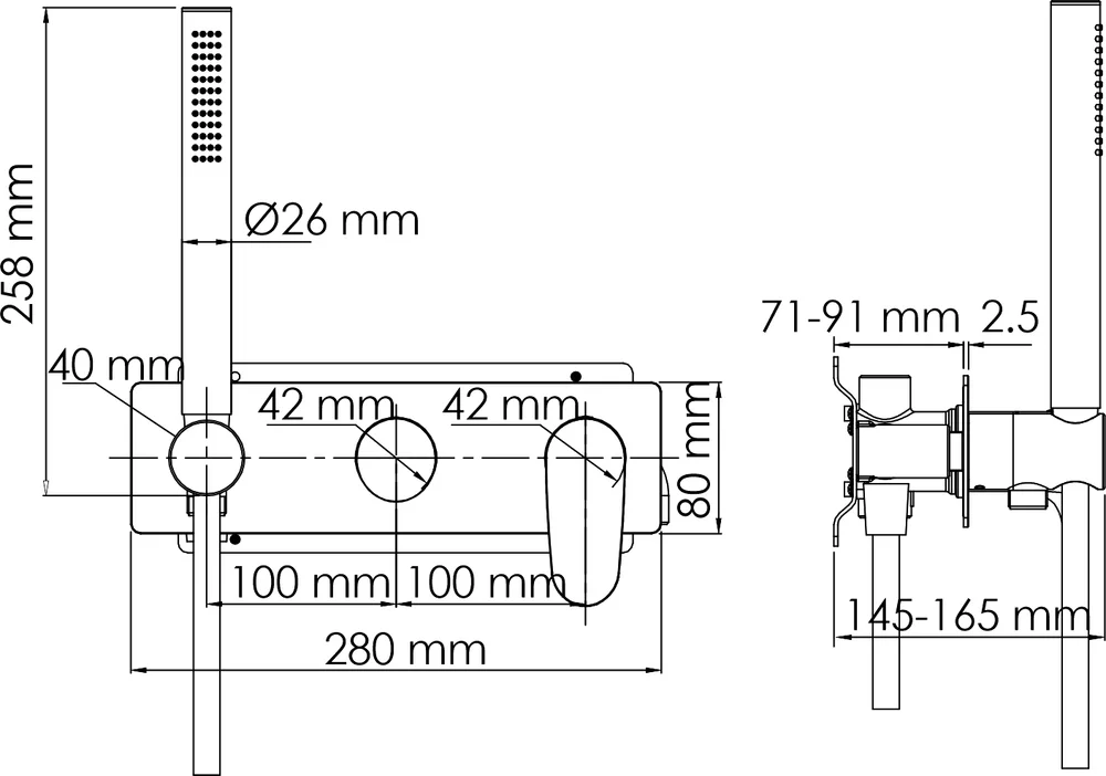 Смеситель для душа Wasserkraft Dinkel хром 5877 - 6