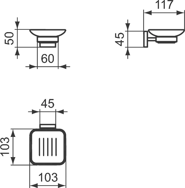 Мыльница Ideal Standard IOM Square белый, хром  E2201AA - 1