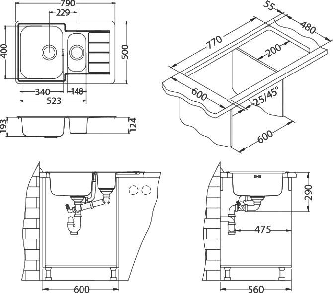 Мойка кухонная Alveus Line Maxim 70 1089614 - 3