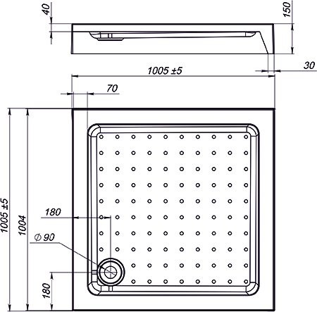 Поддон для душа Vincea VST-3AS-1010 100x100 - 1