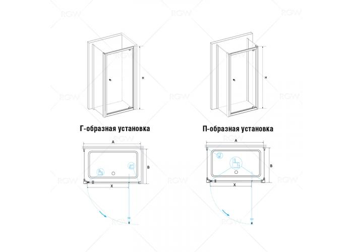 Душевой уголок RGW Passage 100х90 хром стекло прозрачное 410843190-011 - 1