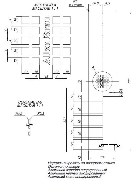 Накладка для сифона Allen Brau Infinity для поддона 120х90 черный матовый 8.210N4-BBA - 2