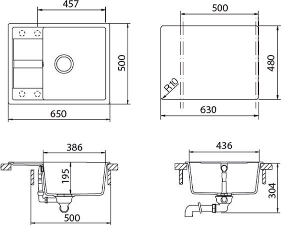 Мойка  Optima 50D  Cristalite лунный камень 700797 - 1