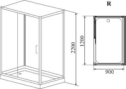 Душевая кабина Timo Helma 120x90 см  HELMA Н-520 R - 5